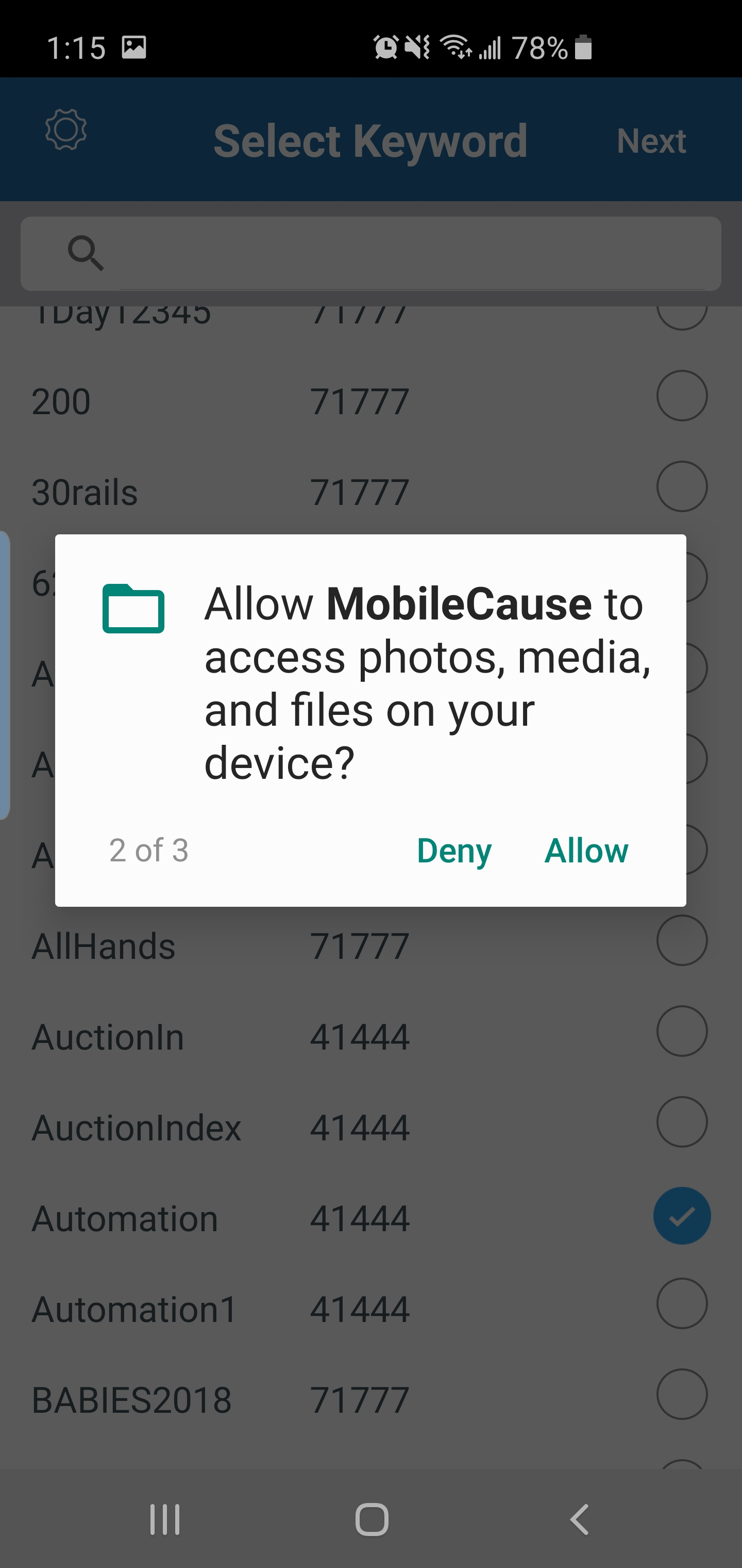 Android Allow Access