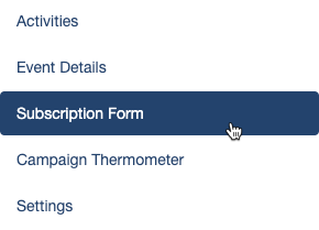 Subscription Form Category