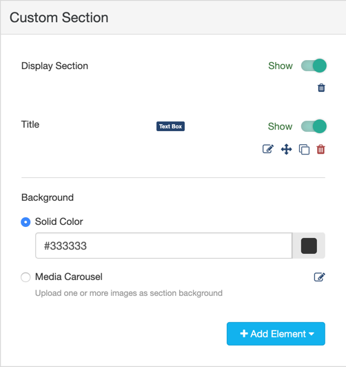 Custom Section Design