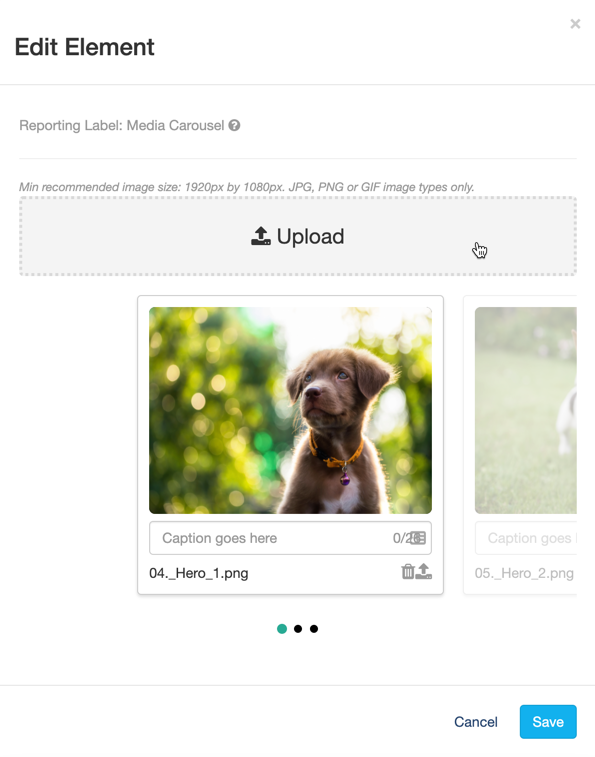Edit Media Carousel