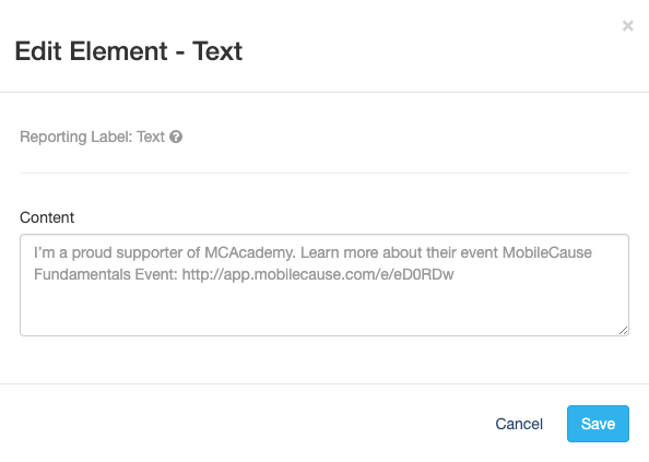 Text Social Share