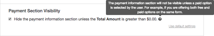 Payment Section Visibility