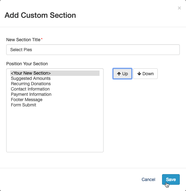 Add Custom Section