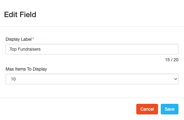 Edit Top Fundraisers