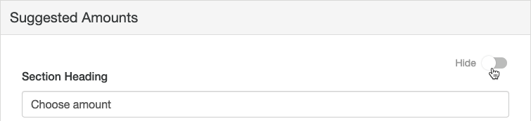 Hide Suggested Amounts