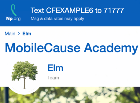 Team Name Picture and Breadcrumb