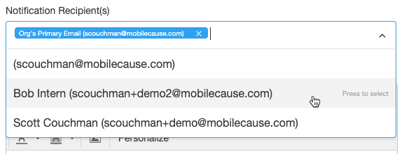 Adding Recipients