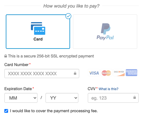 Payment Section Example