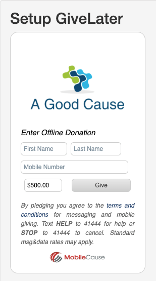 Give Later Example