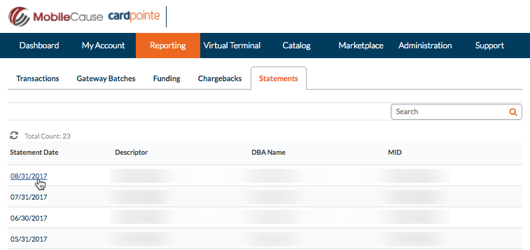 Statement Page