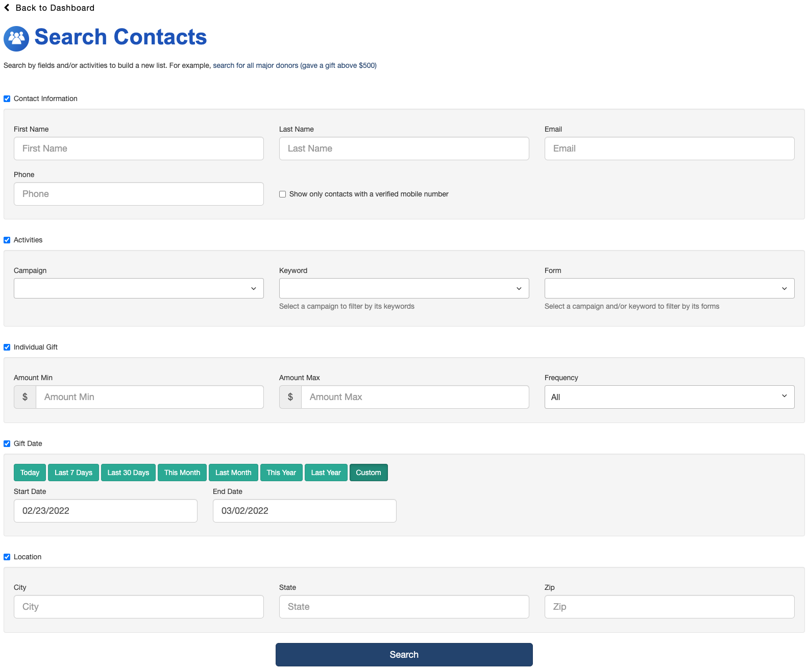 Search Contacts