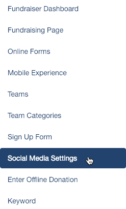 Social Media Settings List