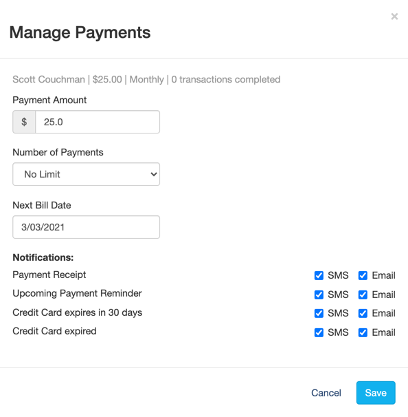 Manage. Recurring Payments