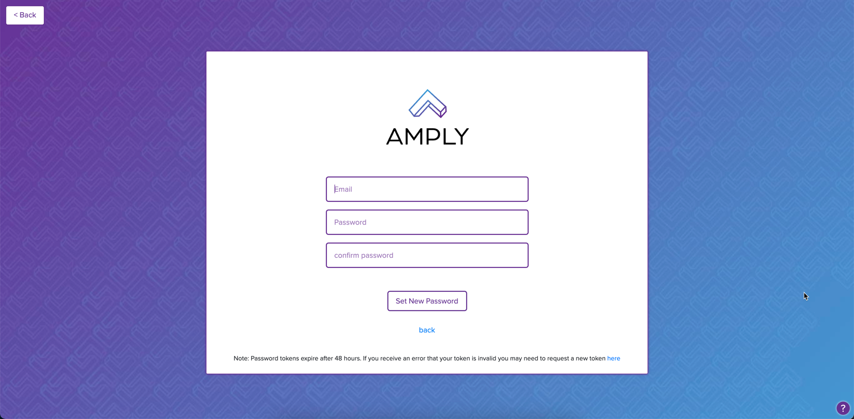 Amply Create Account Page