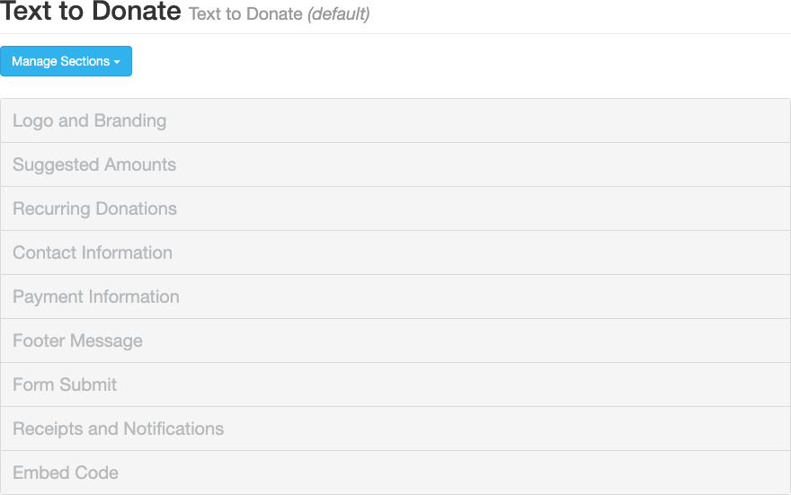 Text to Donate - Donation Form Sections