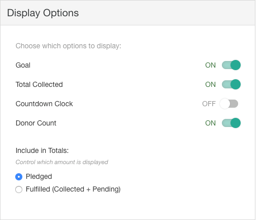 Display Options - Modern