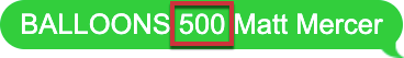 Text Message Amount Highlighted