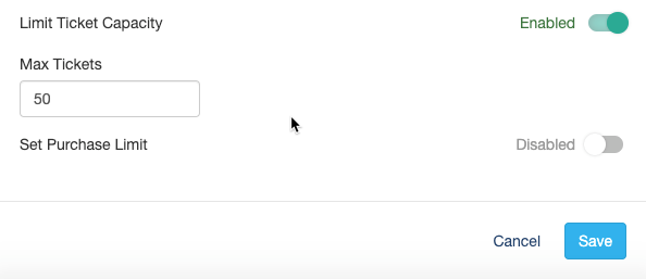 Limit Ticket Capacity