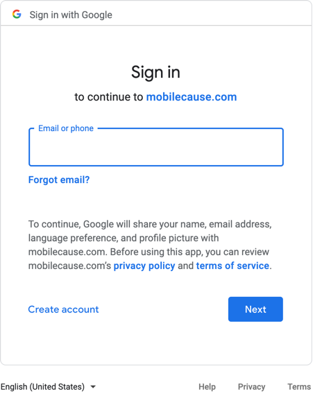 Google Sign In Blank