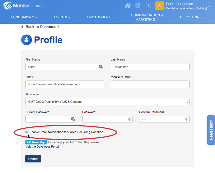 Profile - Failed Recurring