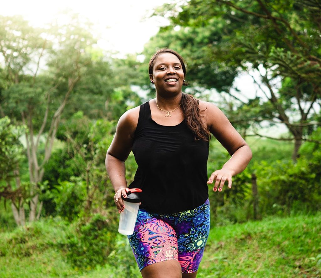 woman running, hybrid fundraising event