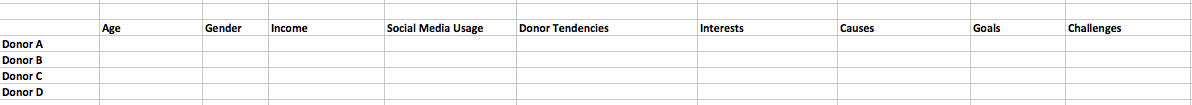 blank matrix for donor persona