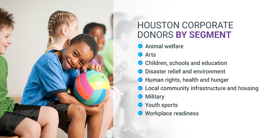 houston corporate donors by segment