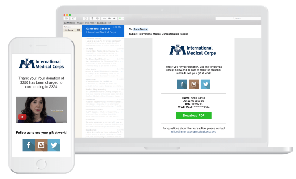 International Medical Corps follow up messages