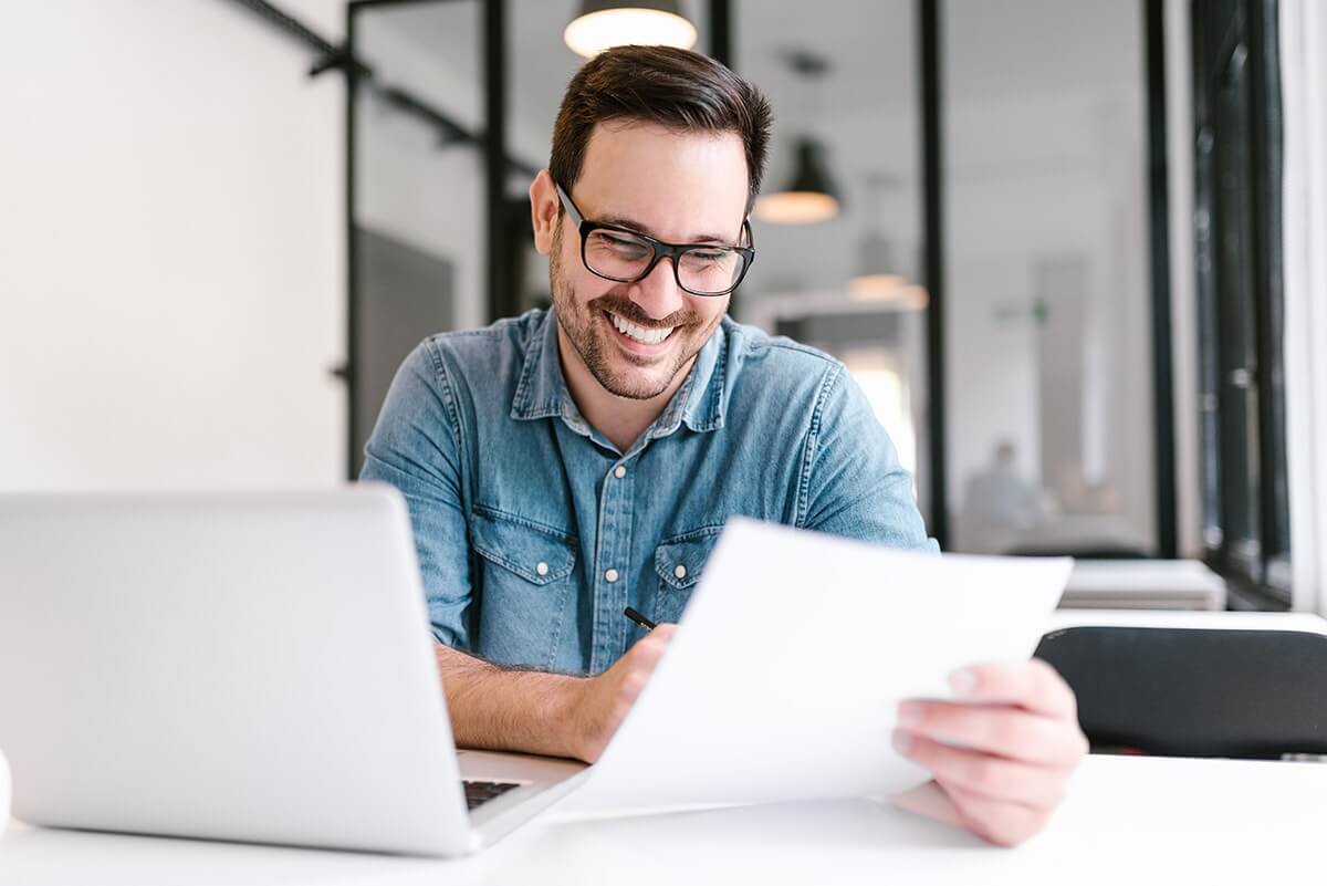 Man reviewing paperwork