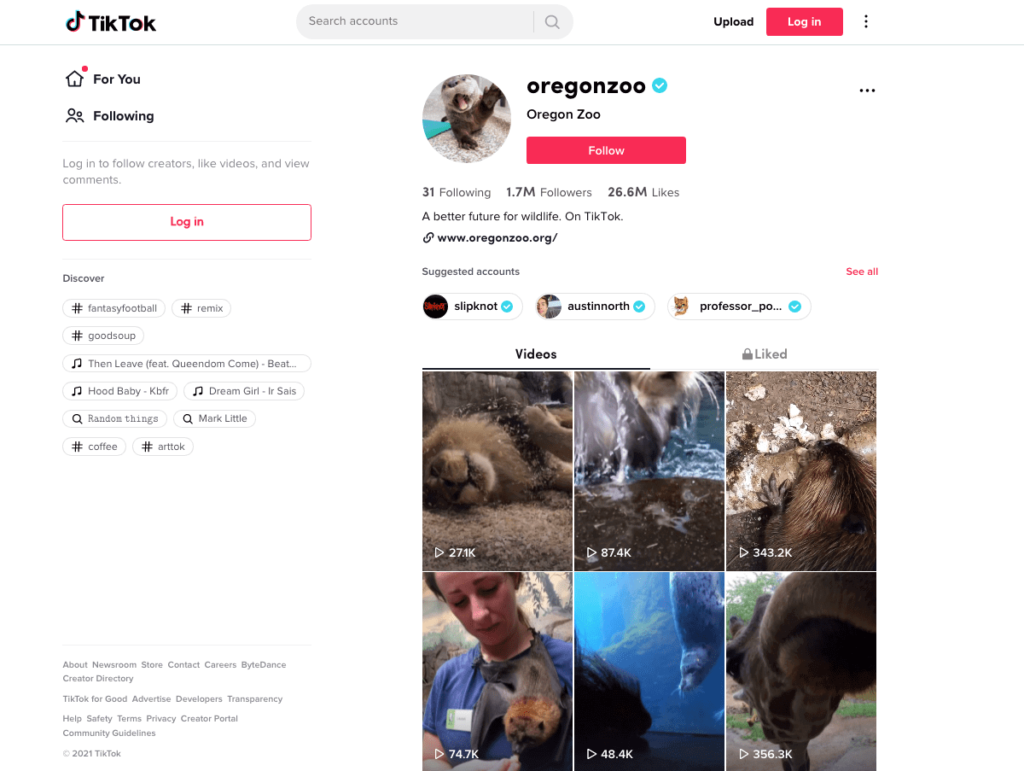 Oregon Zoo uses TikTok to share educational and fun videos of their zoo animals