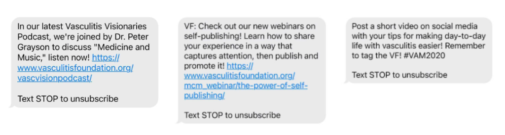 Vasculitis Foundation text examples