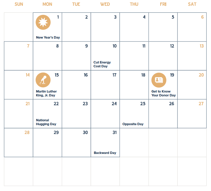 January calendar