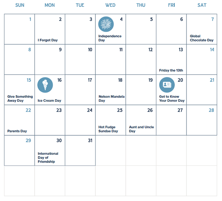 July calendar