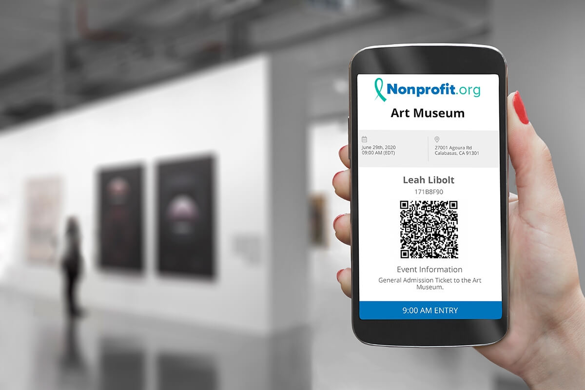 Nonprofit museum ticket on iphone