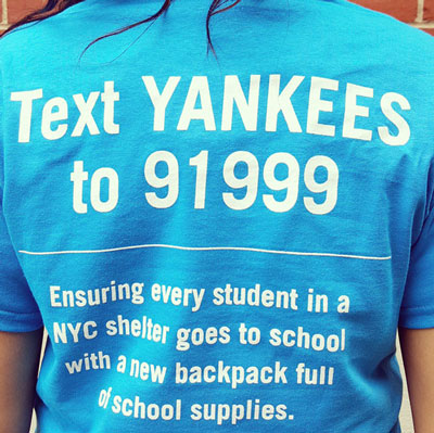 Text-to-donate on a T-shirt