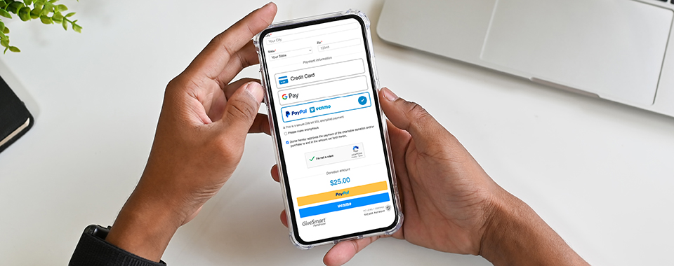 GiveSmart accepts digital payments