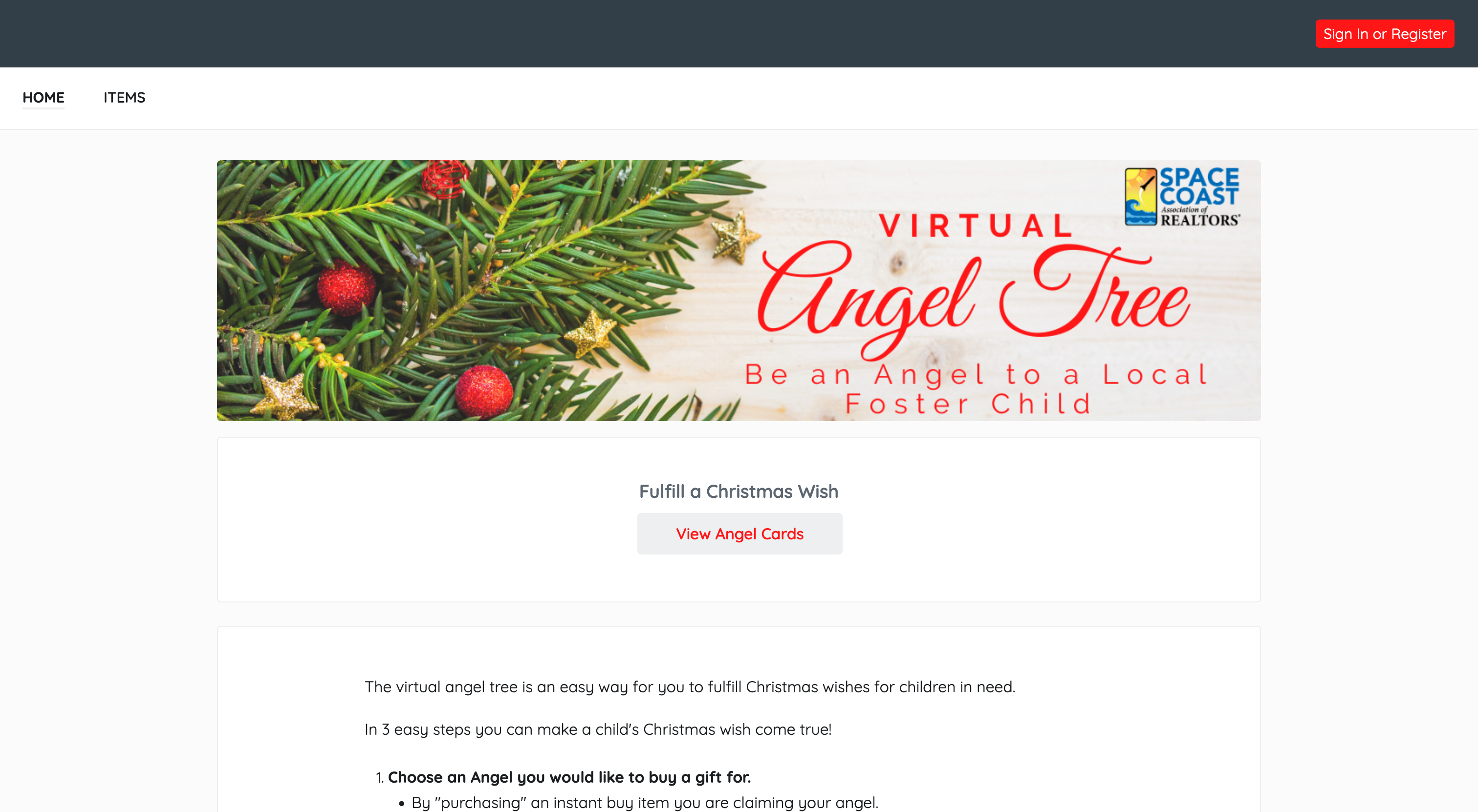 Space Coast Association of Realtors — Virtual Angel Tree