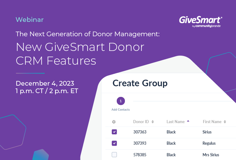 New GiveSmart Donor CRM Features