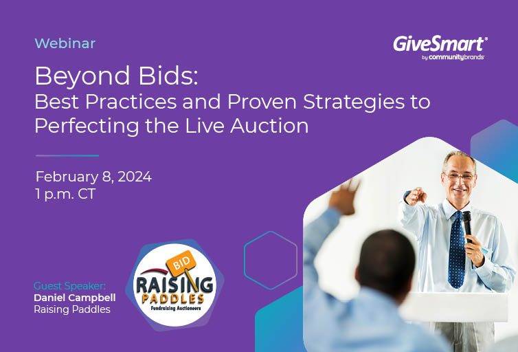 GiveSmart webinar best practices for live auctions